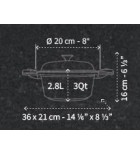 סיר 20 ס"מ 2.8  - מידות - B&H
