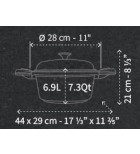 סיר 28 ס"מ 6.9 ליטר + מידות - B&H